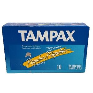 Vintage 1998 Tampax Tampons regular Box Of 10 count | movie prop